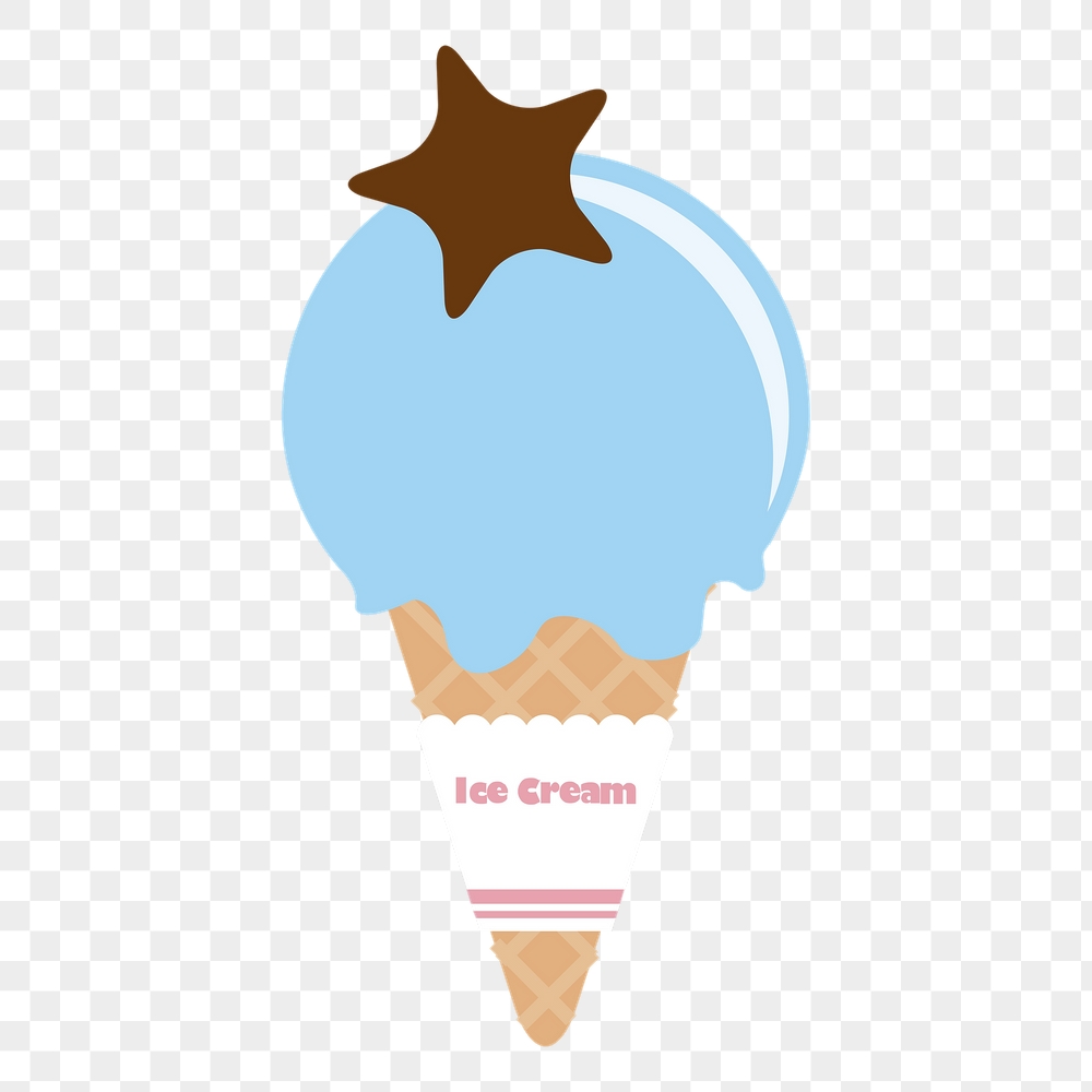 Blue ice-cream png cone sticker, | Free PNG - rawpixel