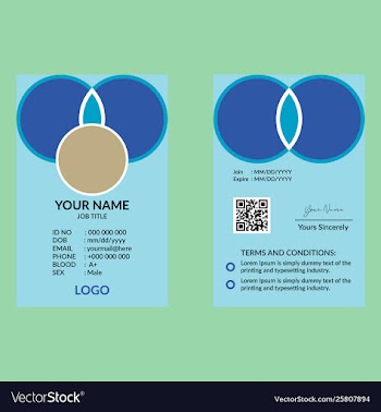 Blue id card 20 vector image