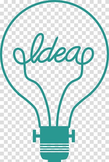 Blue idea-printed bulb illustration, Incandescent light bulb Creativity Idea, painted flat bulb transparent background PNG clipart