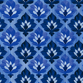 Blue Indian Woodblock Floral Pattern
