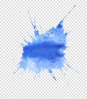 Blue ink splat illustration, Watercolor Blue Watercolor painting, watercolor transparent background PNG clipart