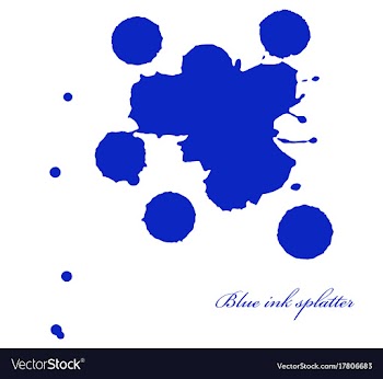 Blue ink splatter on white vector image