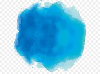 Blue Ink Watercolor painting - Sky blue watercolor dot 