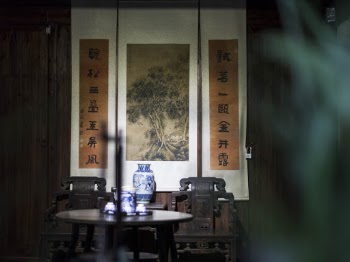 Blue Jar Near Table