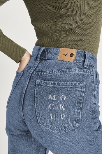 Blue jeans back pocket template | Free PSD Mockup - rawpixel