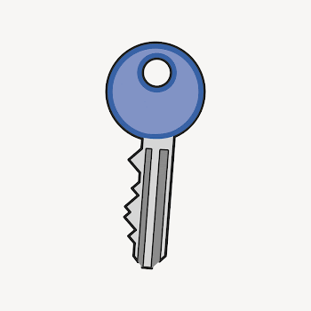 Blue key collage element illustration | Free Vector - rawpixel