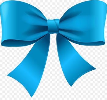 Blue La corona Ribbon Shoelace knot - Hand-painted blue bow 