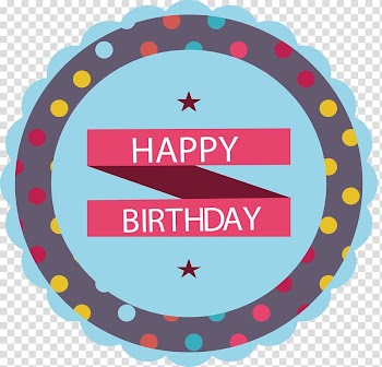 Blue lace birthday label transparent background PNG clipart