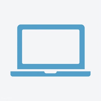 Blue laptop on white background | Free stock vector - 457526