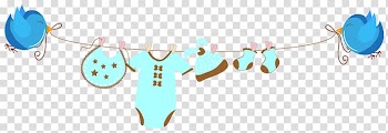 Blue layette set, Infant Banner Child Illustration, Baby clothes drying transparent background PNG clipart