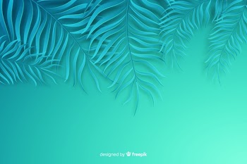 Blue leaves background in paper style Free Vector