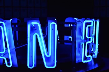 blue LED signage