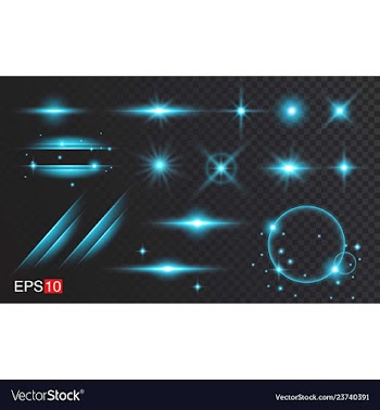 Blue lens flare collections vector image