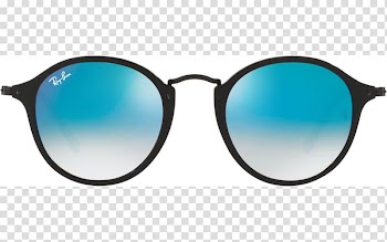 Blue lens Ray-Ban sunglasses with black frames illustration, Ray-Ban Aviator sunglasses Mirrored sunglasses, sunglasses transparent background PNG clipart