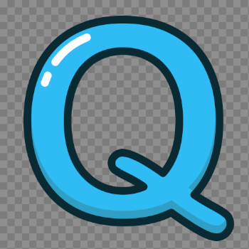 Blue, Letter, Alphabet, q, letters icon
