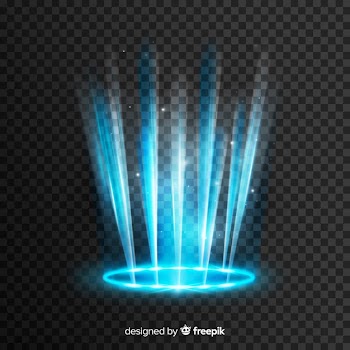 Blue light portal effect on transparent background Free Vector
