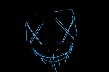 Blue-light Skull Signage