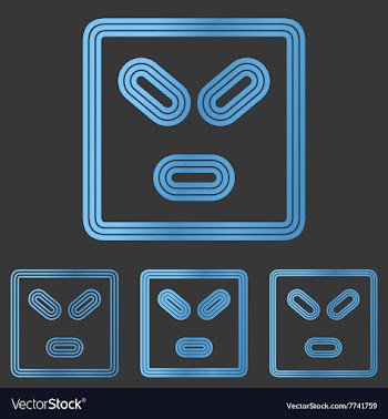 Blue line anger logo design set vector image