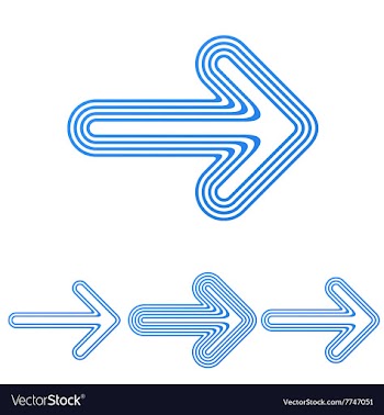 Blue line arrow logo design set vector image