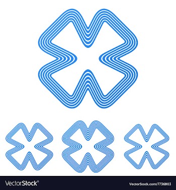 Blue line brand logo design set vector image
