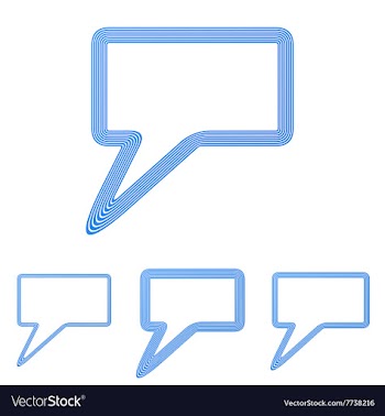 Blue line chat logo design set vector image