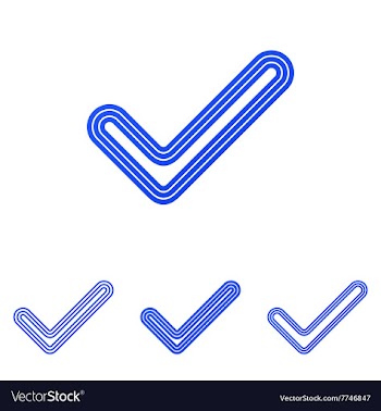 Blue line check logo design set vector image