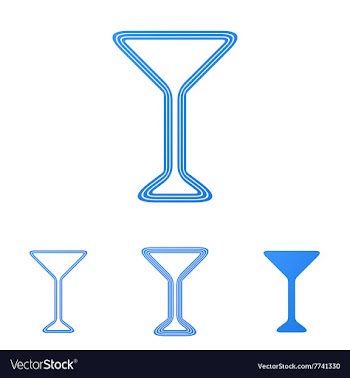 Blue line cocktail logo design set vector image