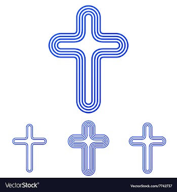 Blue line cross logo design set vector image