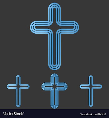 Blue line cross logo design set vector image