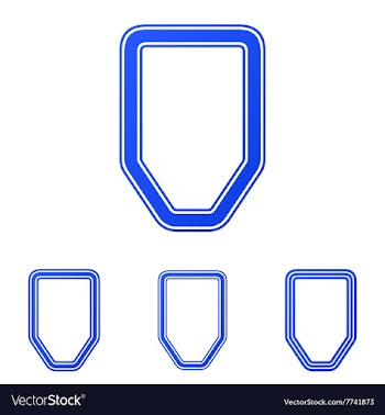 Blue line defense logo design set vector image