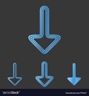 Blue line down logo design set vector image