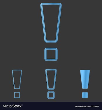 Blue line exclamation logo design set vector image