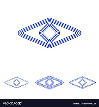 Blue line eye logo design set vector image