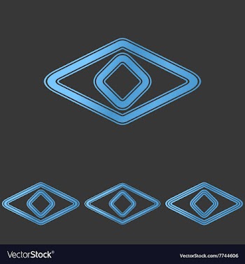 Blue line eye logo design set vector image