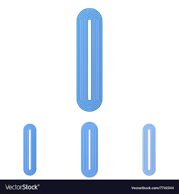Blue line i logo design set vector image