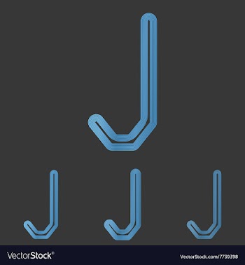 Blue line j logo design set vector image
