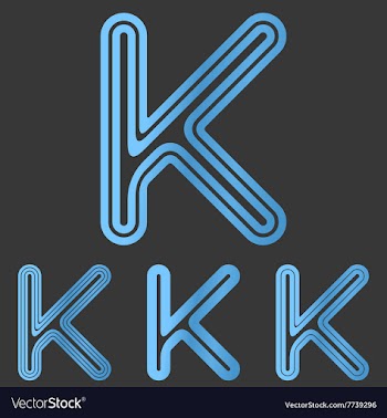 Blue line k logo design set vector image