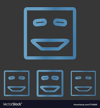 Blue line laugh logo design set vector image