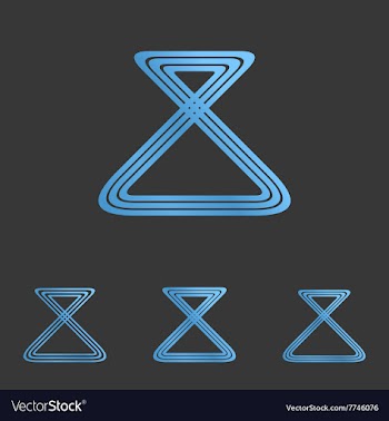 Blue line loop logo design set vector image
