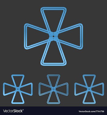 Blue line mechanics logo design set vector image