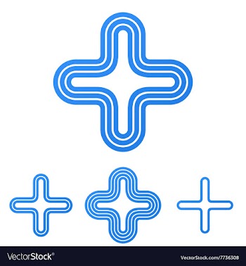 Blue line plus logo design set vector image