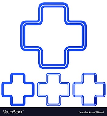 Blue line plus logo design set vector image
