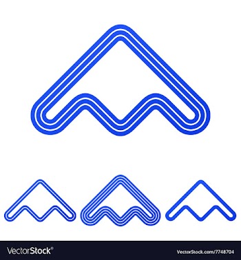 Blue line product logo design set vector image