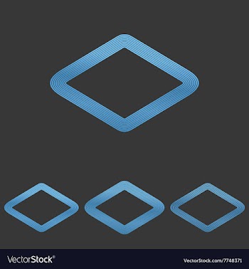 Blue line rhombus logo design set vector image
