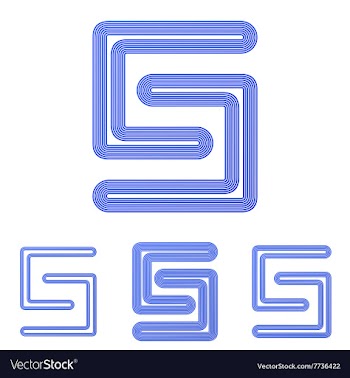Blue line s logo design set vector image