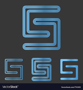 Blue line s logo design set vector image