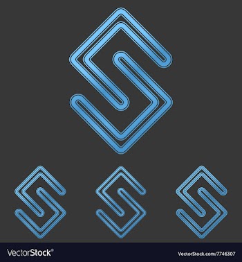 Blue line s logo design set vector image