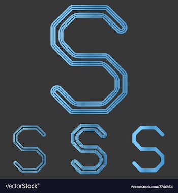 Blue line s logo design set vector image