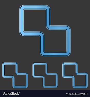 Blue line science logo design set vector image