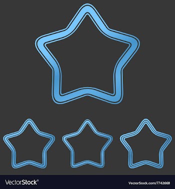 Blue line star logo design set vector image